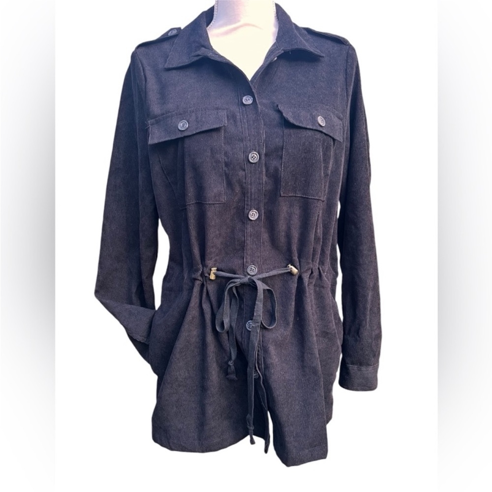 Davi & Dani Dual Fabric Button Up Jacket W/Drawst… - image 4